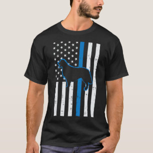 Blue Line Flag Golden Retriever Polizeihund Patrio T-Shirt