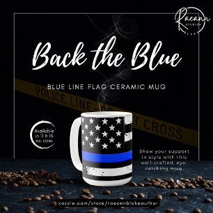Blue Line Flag Keramikbecher Kaffeetasse