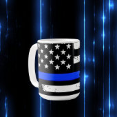 Blue Line Flag Keramikbecher Kaffeetasse