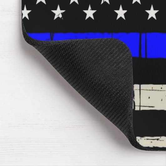 Blue Line Flag Poilice Support American USA Mousepad (Ecke)