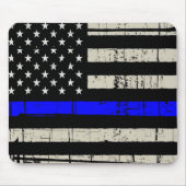 Blue Line Flag Poilice Support American USA Mousepad (Vorne)
