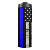 Blue Line Flag Poilice Support American USA Thermosbecher (Vorderseite)