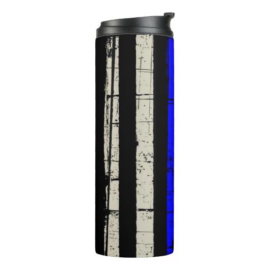 Blue Line Flag Poilice Support American USA Thermosbecher (Nach links gedreht)