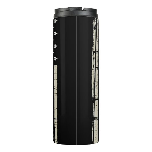 Blue Line Flag Poilice Support American USA Thermosbecher (Rückseite)