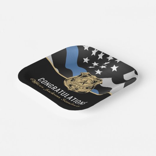 Blue Line für die Durchsetzung des Party-Gesetzes Pappteller (Gewinkelt)