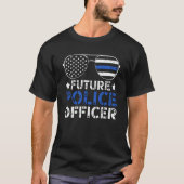 Blue Line Future Police Officer T-Shirt (Vorderseite)
