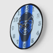 Blue Line Goalie Mask Hockey Wall Clock Große Wanduhr (Winkel)