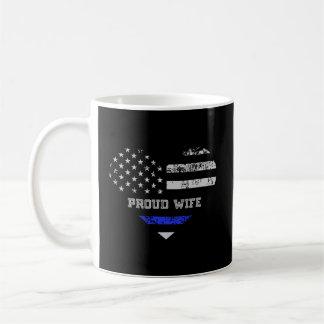 Blue Line Herzdesign Ehefrau der Police Proud USA Kaffeetasse