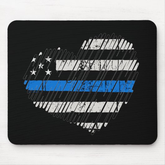 Blue Line-Liebe Mousepad (Vorne)