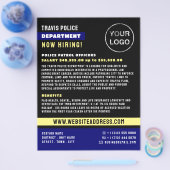 Blue Line & Logo, Polizeibeamter, Rekrutierung von Flyer (Einzeln)