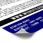 Blue Line & Logo, Polizeibeamter, Rekrutierung von Poster (Ecke)