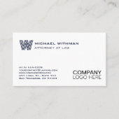 BLUE LINE MONOGRAM BUSINESS LOGO PROFESSIONAL VISITENKARTE (Vorderseite)