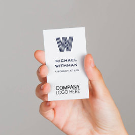 BLUE LINE MONOGRAM CORPORATE LOGO QR CODE VISITENKARTE