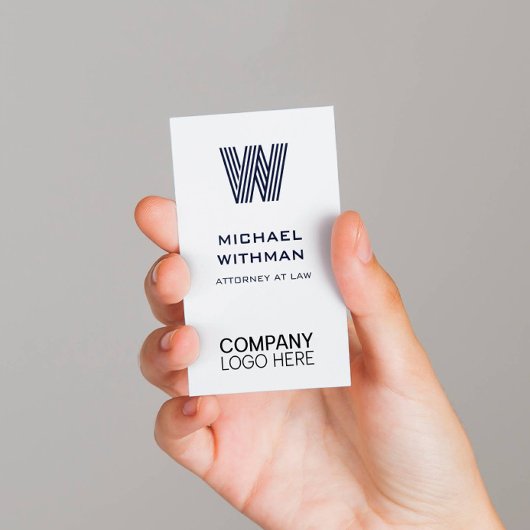 BLUE LINE MONOGRAM CORPORATE LOGO QR CODE VISITENKARTE