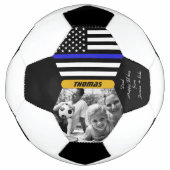 Blue Line Personalisiert, Polizei, Foto Soccer Bal Fußball (Vorderseite)