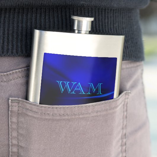 Blue Line Schlaganfälle Classic Flask Flachmann (Beispiel)