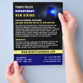Blue Line & Siren - Einstellung von Polizeibeamten Flyer (Hand)