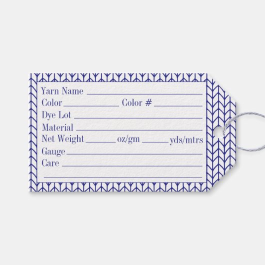 BLUE LINE STRICK 3.5x2 Garnmarken Geschenkanhänger (Vorderseite (Horizontal))