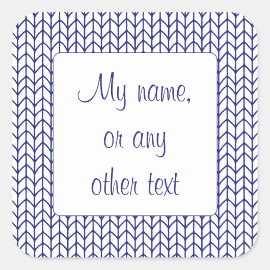 BLUE LINE STRICK 3" Quadrat Matte Stickers (Vorderseite)