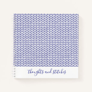 BLUE LINE STRICK 8.5x8.5 SpiralNotebook + Text Notizblock