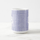 BLUE LINE STRICK Große weiße Tasse + Ursprünglich (Mittel)