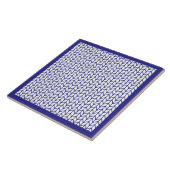 BLUE LINE STRICK Keramik Tile / Blau Fliese (Seite)