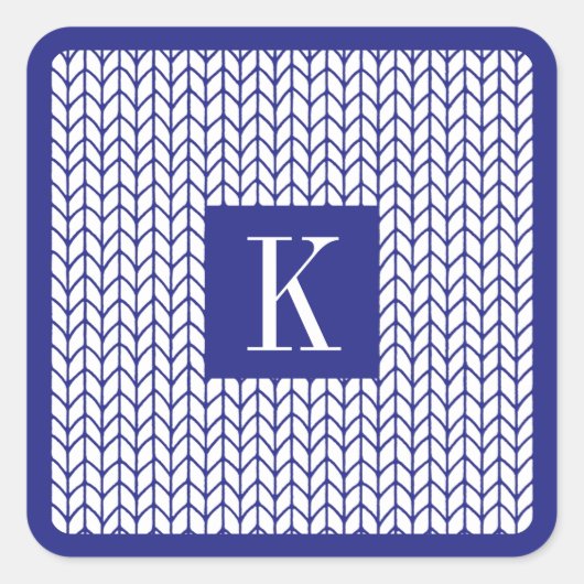 BLUE LINE STRICK Kleine Aufkleber mit Platz + Init (Vorderseite)
