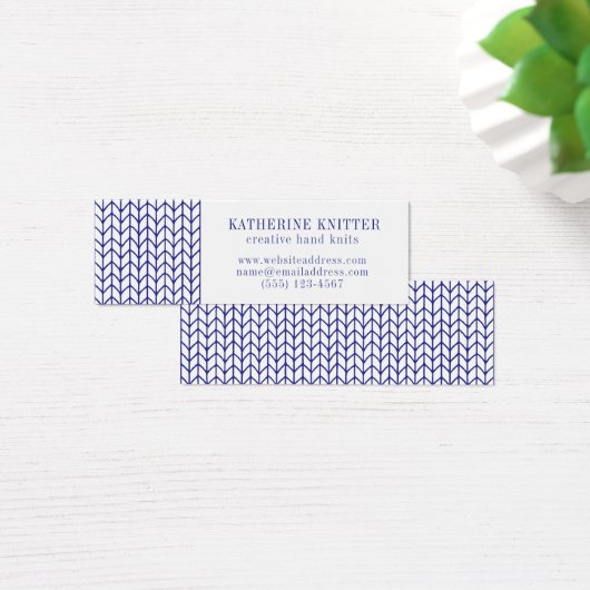 BLUE LINE STRICK Mini Business Card II (Schreibtisch)