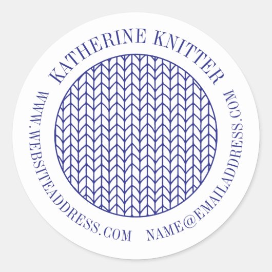 BLUE LINE STRICK Siegel für kleine Unternehmen Runder Aufkleber (Vorderseite)