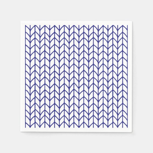 BLUE LINE STRICK Standard Cocktail Papier Napkins Serviette (Vorderseite)