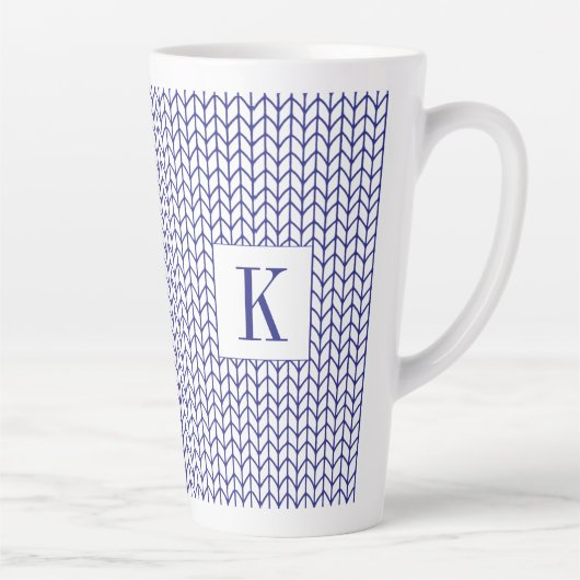 BLUE LINE STRICK Tall Latte Tasse + Ursprünglich (Rechts)
