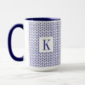BLUE LINE STRICK Tall Navy Combo Tasse + Initial (Links)
