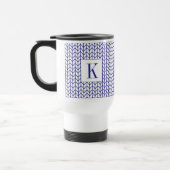 BLUE LINE STRICK Travel Mug + Initial Reisebecher (Links)