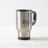 BLUE LINE Vintag American Flag Travel Mug Reisebecher (VorderseiteRechts)