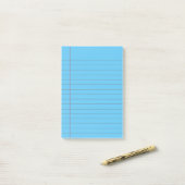 Blue Lined School Notebook Paper Post-it N Klebezettel (Auf Schreibtisch)