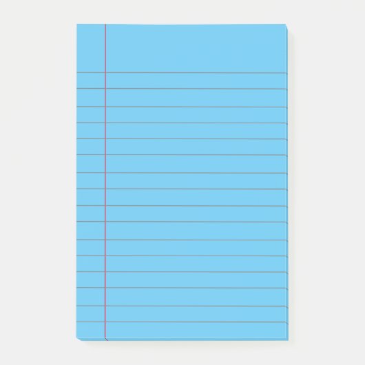 Blue Lined School Notebook Paper Post-it N Klebezettel (Vorderseite)