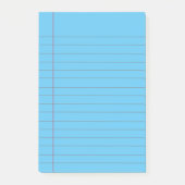 Blue Lined School Notebook Paper Post-it N Post-it Klebezettel (Vorderseite)