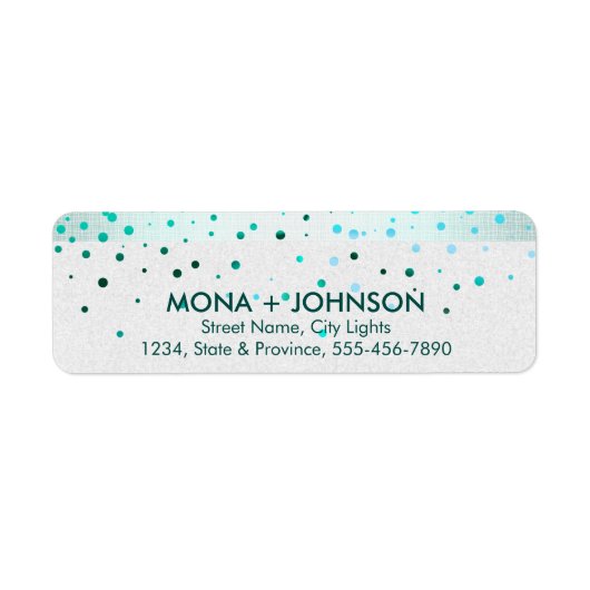 Blue Linen Glitzer Sparkle Confetti Dots Modern (Vorne)