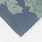 Blue Linen World Map Fleecedecke (Ecke)
