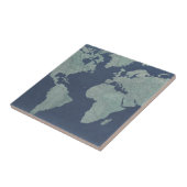 Blue Linen World Map Fliese (Seite)