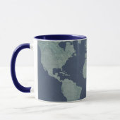 Blue Linen World Map Tasse (Links)