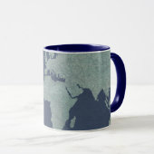 Blue Linen World Map Tasse (VorderseiteRechts)