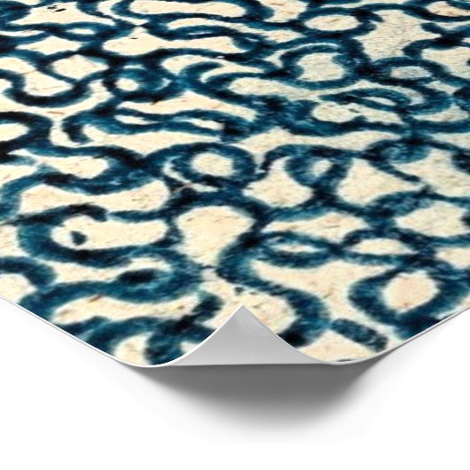 Blue Lines Abstrakt Art Poster (Ecke)