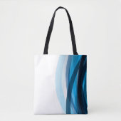 Blue Lines Abstrakt Tote Bag Tasche (Vorderseite)