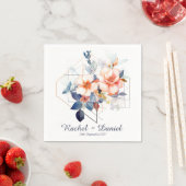 Blue Lines&Flowers: Wedding Napkins Serviette (Beispiel)