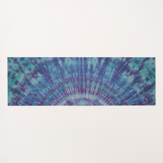 Blue Lines Gefärbte Krawatte Yogamatte (Rückseite (Horizontal))