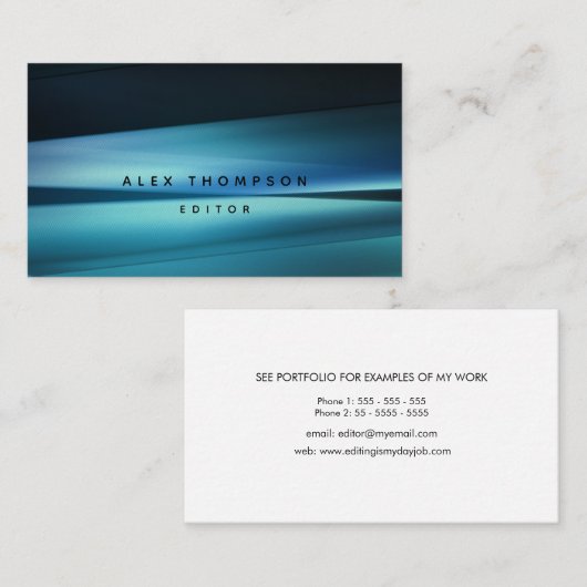 Blue Lines Moderne Beruflich Mens Freelance Visitenkarte (Vorne/Hinten)