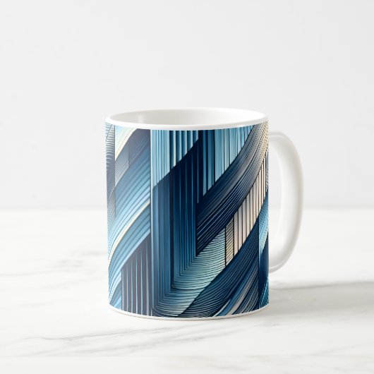 Blue Lines Of Motion Kaffeetasse (VorderseiteRechts)