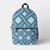 Blue Lines Pattern Bedruckter Rucksack (Vorderseite)