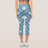 Blue Lines Pattern Capri Leggings (Rückseite)